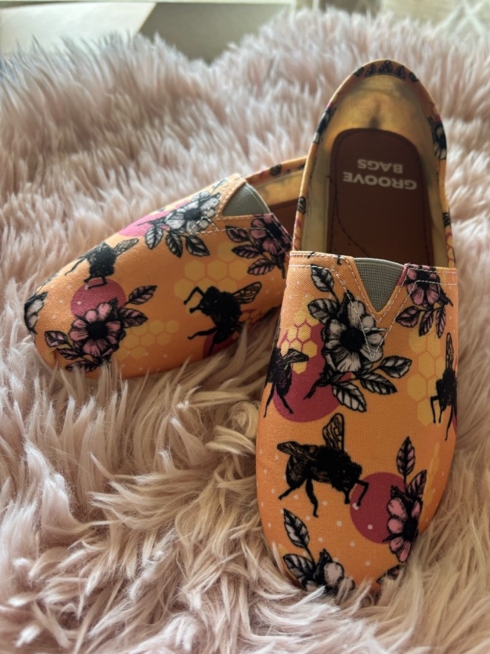 Floral & Bee Slip-On Flats